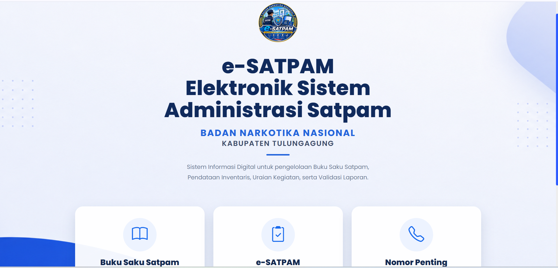 Sistem Informasi Satpam BNN Tulungagung