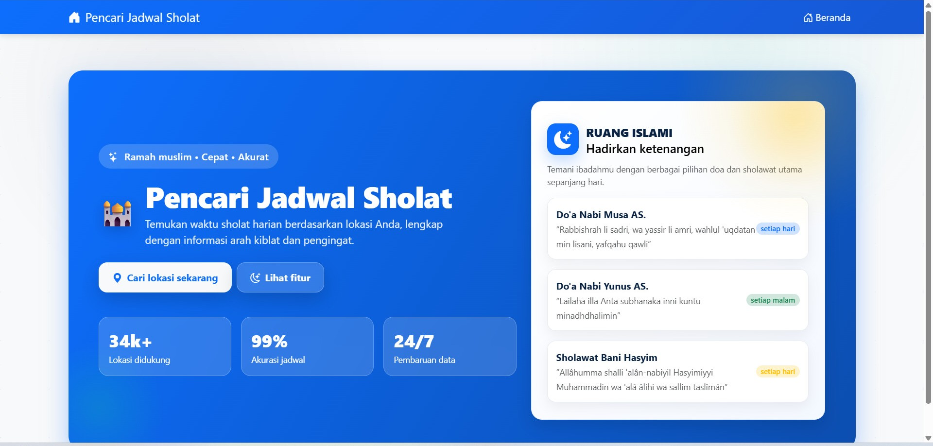 Pencari Jadwal Sholat